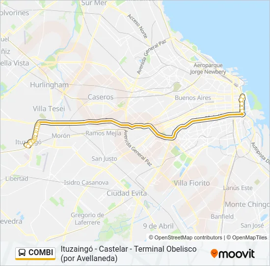 COMBI Colectivo Line Map