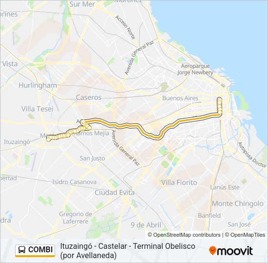 COMBI Colectivo Line Map