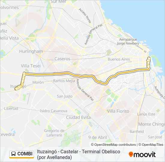 COMBI Colectivo Line Map