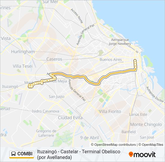 COMBI Colectivo Line Map