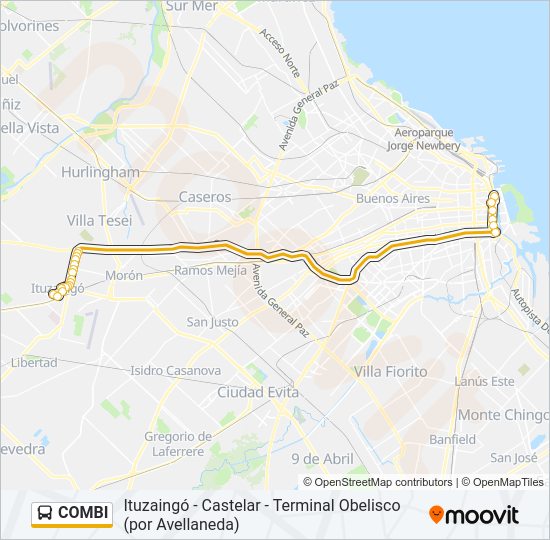 COMBI Colectivo Line Map