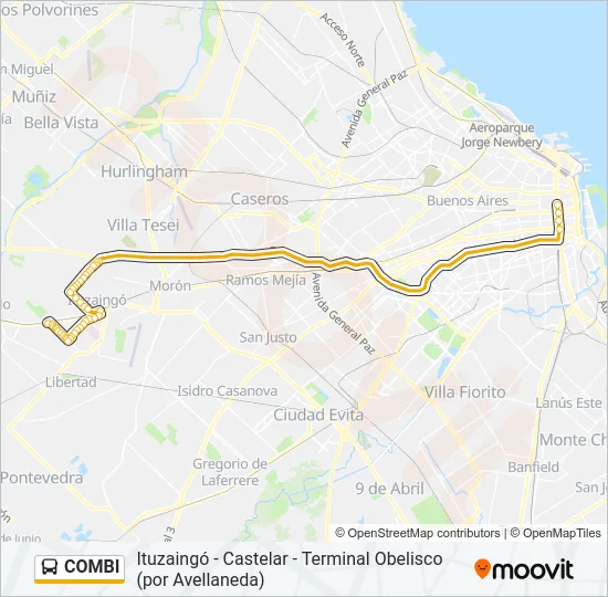 COMBI Colectivo Line Map