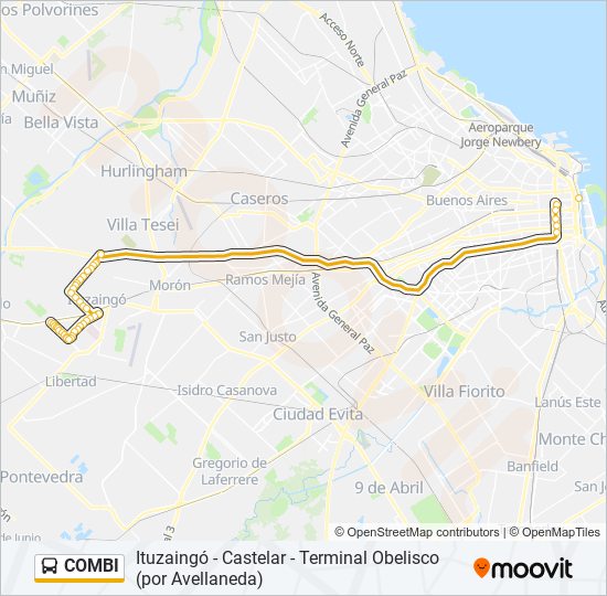 COMBI colectivo Line Map