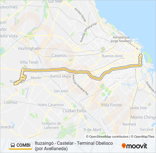 COMBI colectivo Line Map