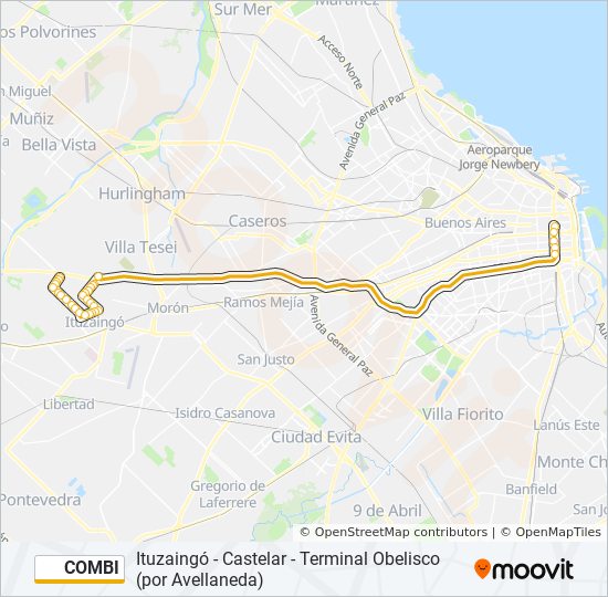 COMBI colectivo Line Map