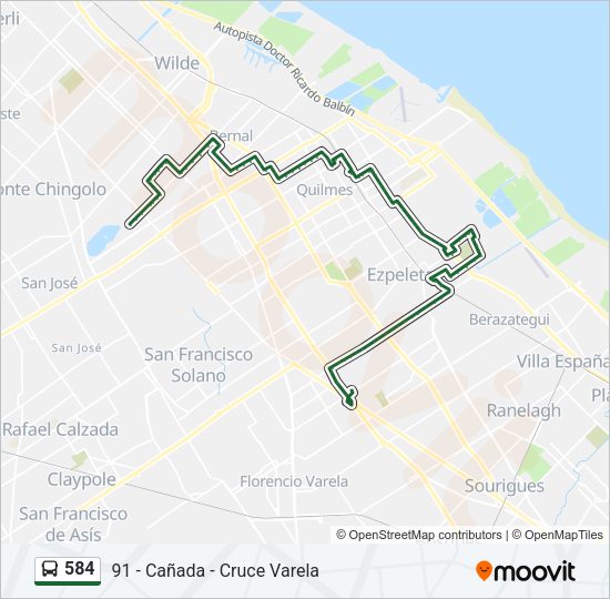 Mapa de 584 de Colectivo