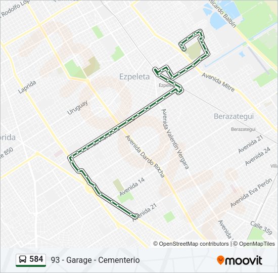 Mapa de 584 de Colectivo