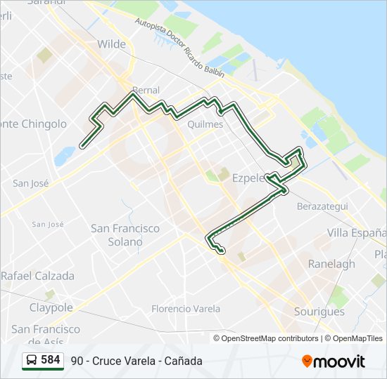 Mapa de 584 de Colectivo