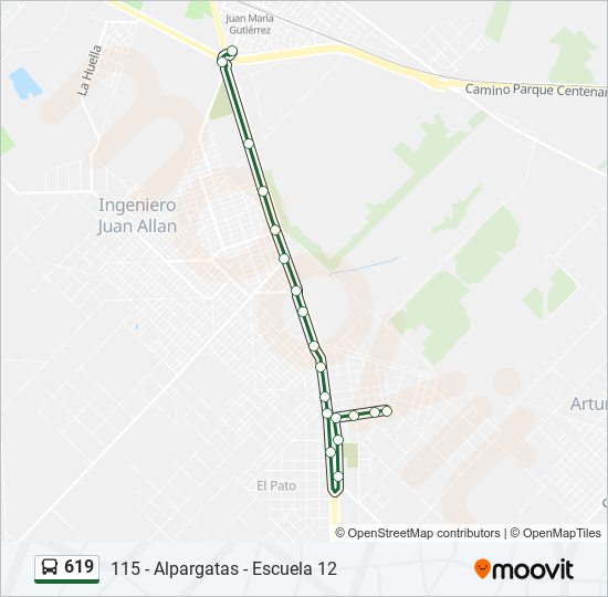 Mapa de 619 de colectivo