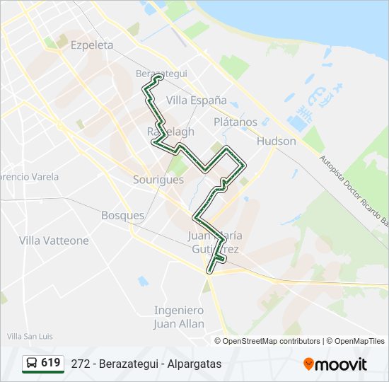 Mapa de 619 de Colectivo
