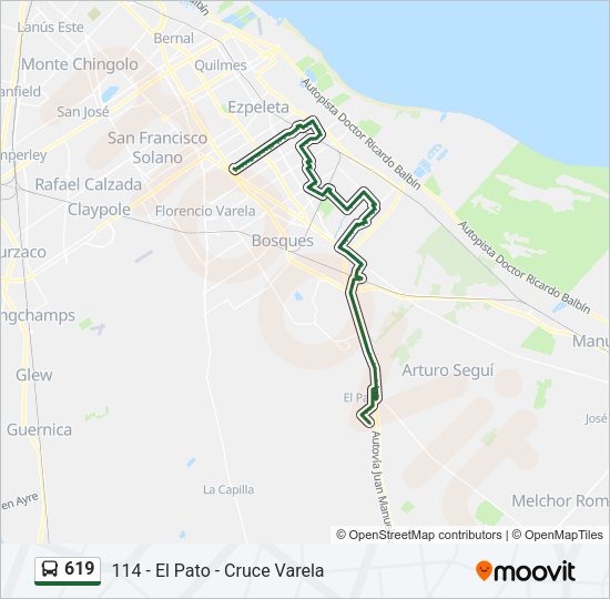 Mapa de 619 de Colectivo
