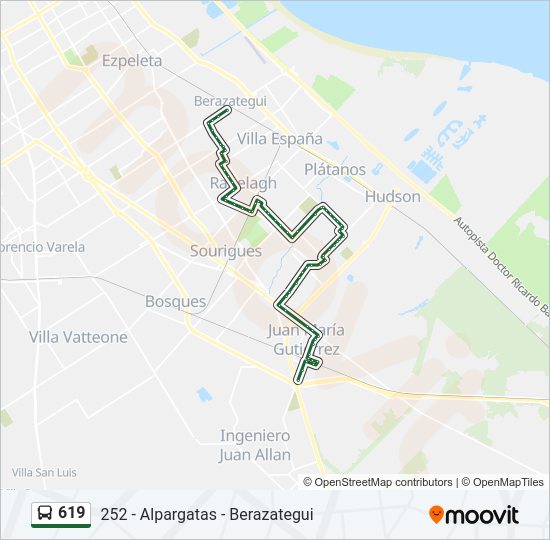 Mapa de 619 de Colectivo