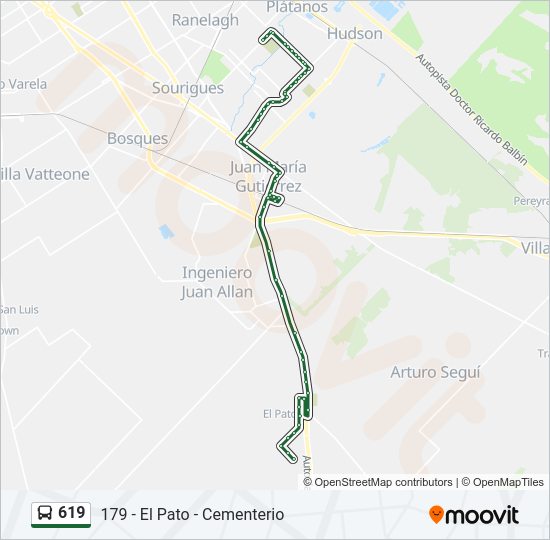 Mapa de 619 de Colectivo