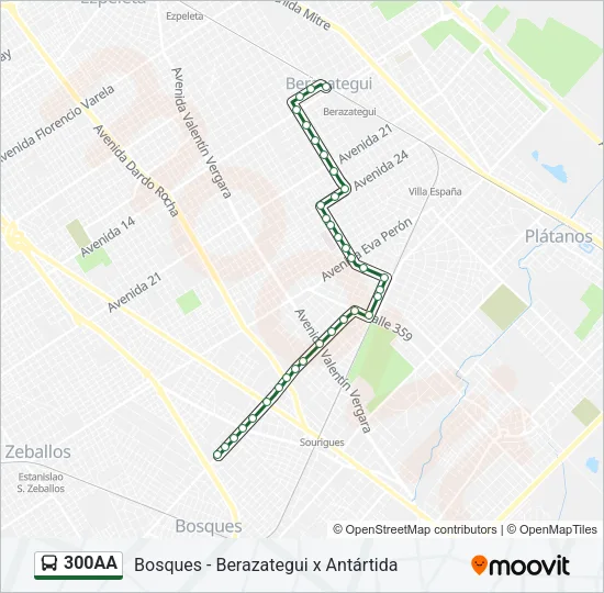 300AA Colectivo Line Map