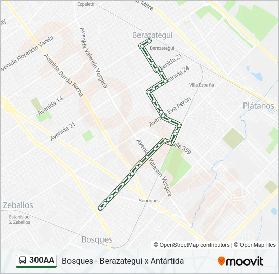 300AA Colectivo Line Map