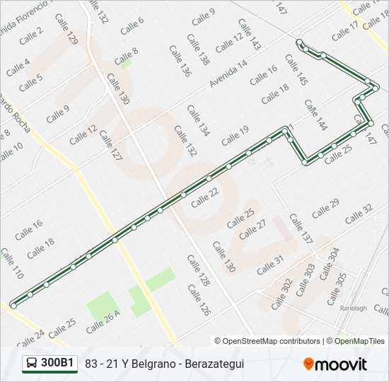 Mapa de 300B1 de Colectivo