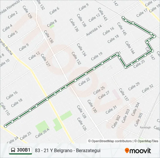 300B1 Colectivo Line Map