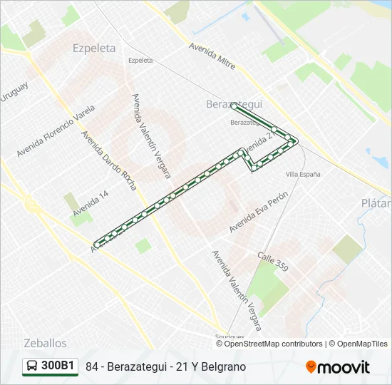 300B1 Colectivo Line Map