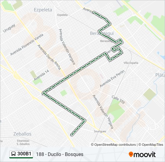 Mapa de 300B1 de Colectivo