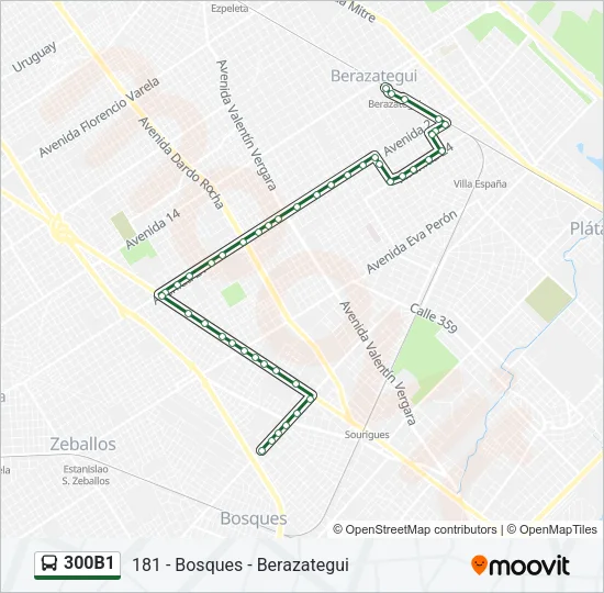 300B1 Colectivo Line Map