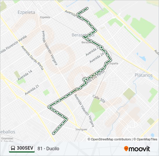 Mapa de 300SEV de Colectivo