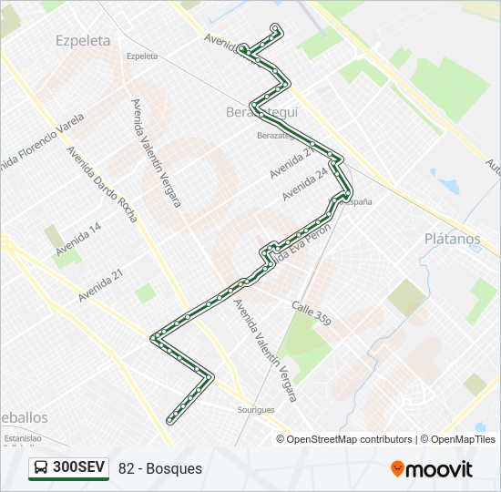 Mapa de 300SEV de Colectivo