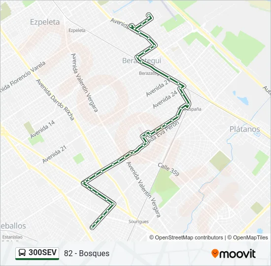 300SEV Colectivo Line Map