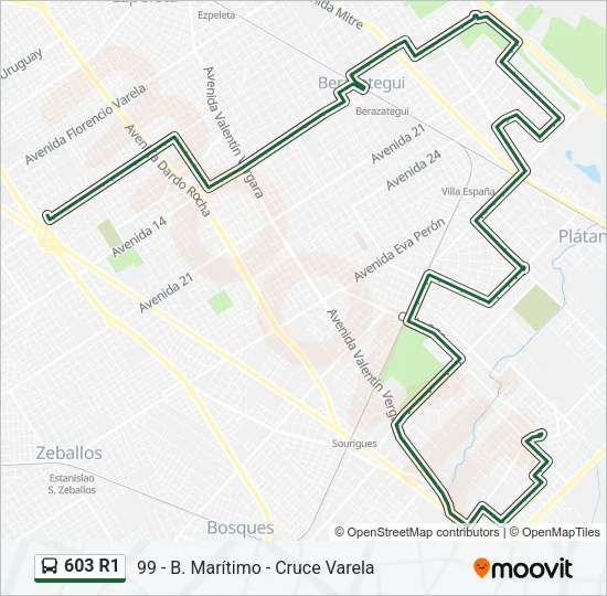 603 R1 Colectivo Line Map