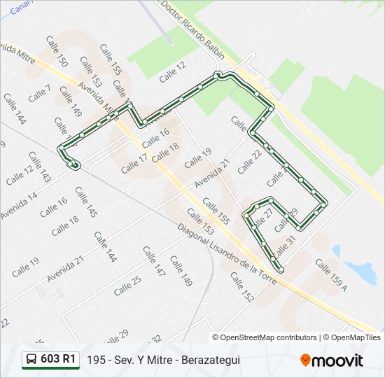 Mapa de 603 R1 de Colectivo