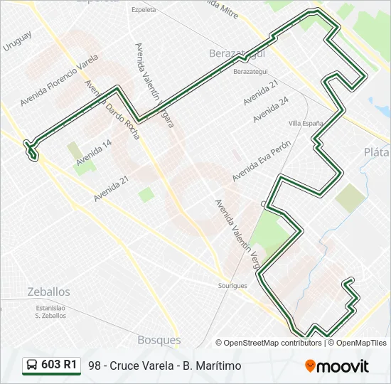 603 R1 Colectivo Line Map