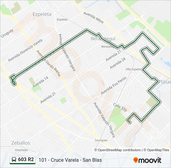 Ruta R Horarios Paradas Y Mapas Cruce Varela San Blas