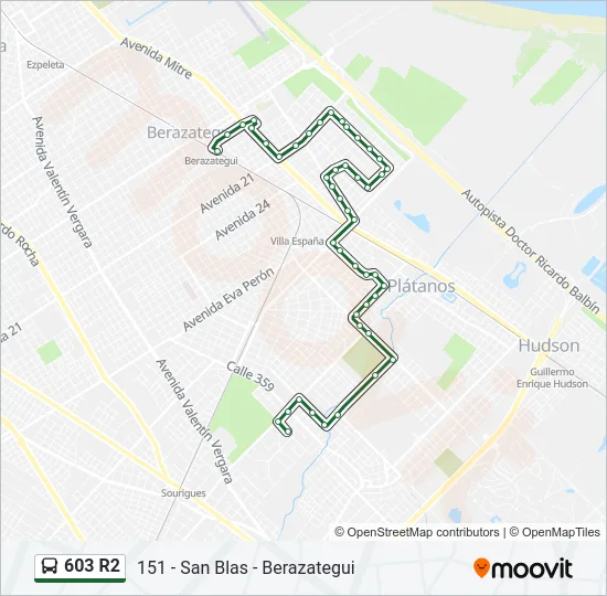 603 R2 Colectivo Line Map