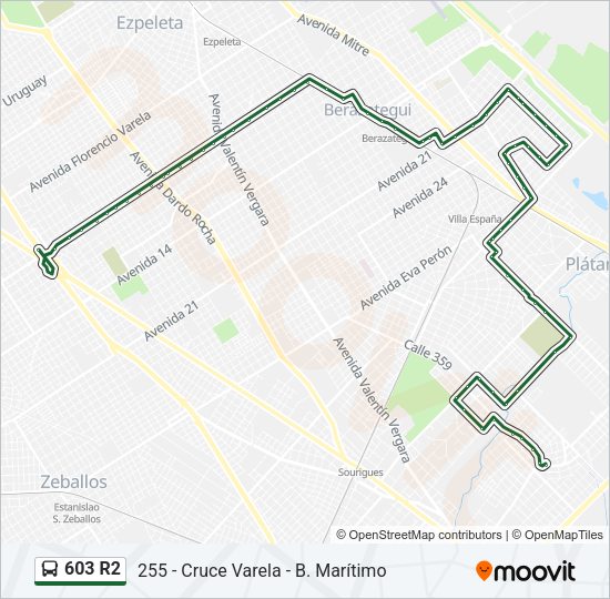 Mapa de 603 R2 de Colectivo