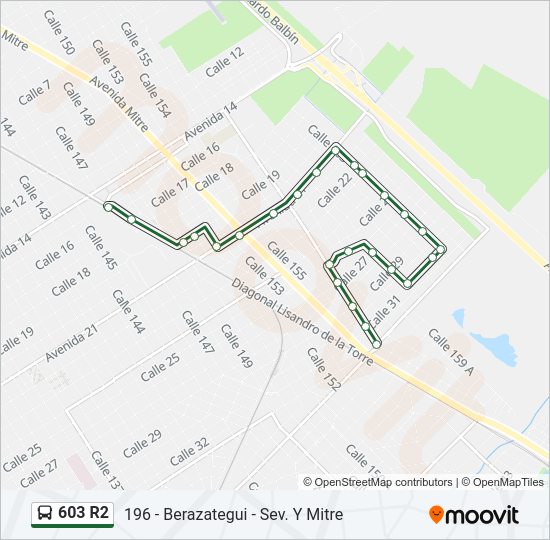 Mapa de 603 R2 de Colectivo
