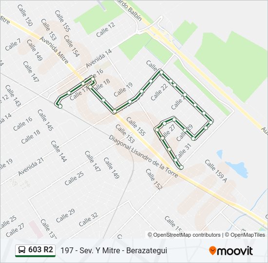 Mapa de 603 R2 de Colectivo