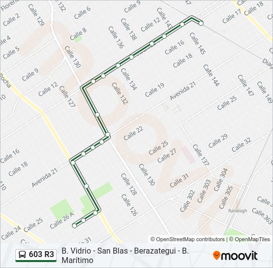 Mapa de 603 R3 de Colectivo