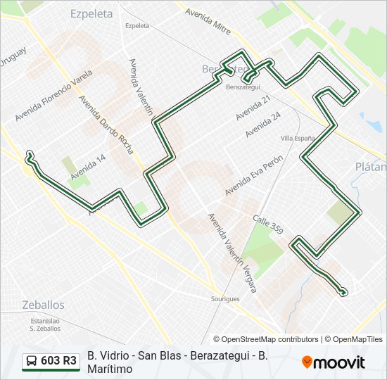 Mapa de 603 R3 de Colectivo