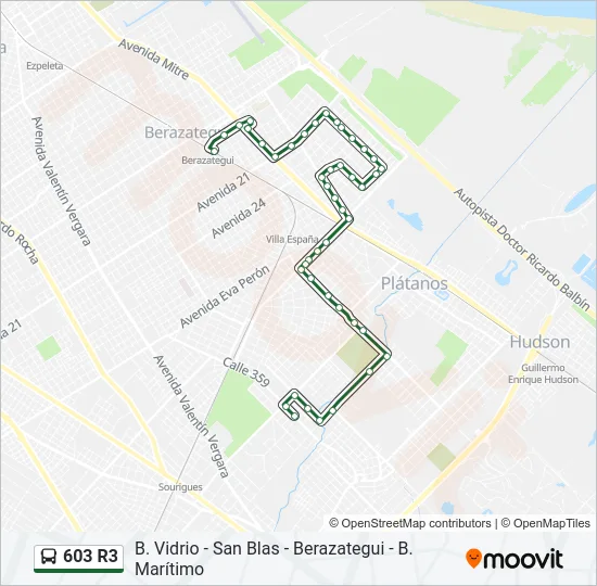 603 R3 Colectivo Line Map