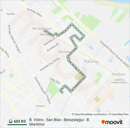 603 R3 Colectivo Line Map