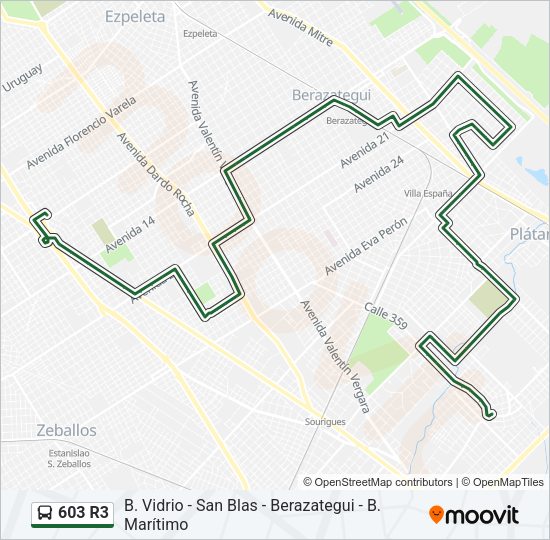 Mapa de 603 R3 de Colectivo
