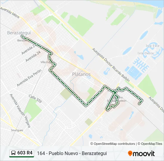 603 R4 Colectivo Line Map