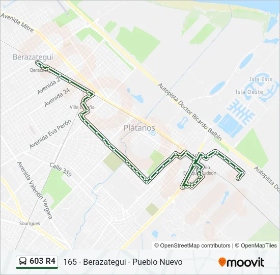 603 R4 Colectivo Line Map
