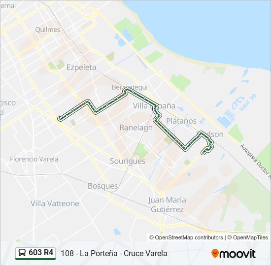 603 R4 colectivo Line Map