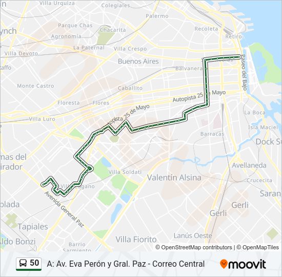50 Colectivo Line Map