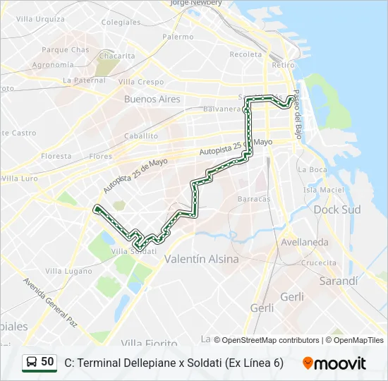 50 Colectivo Line Map
