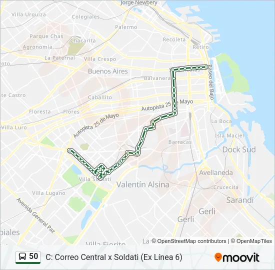 50 Colectivo Line Map