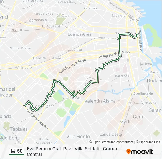 50 Colectivo Line Map
