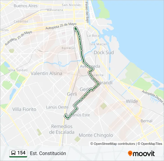 154 Colectivo Line Map