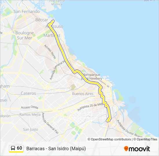 60 Colectivo Line Map