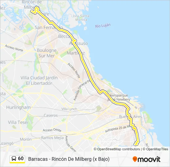 60 Colectivo Line Map